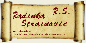 Radinka Strainović vizit kartica